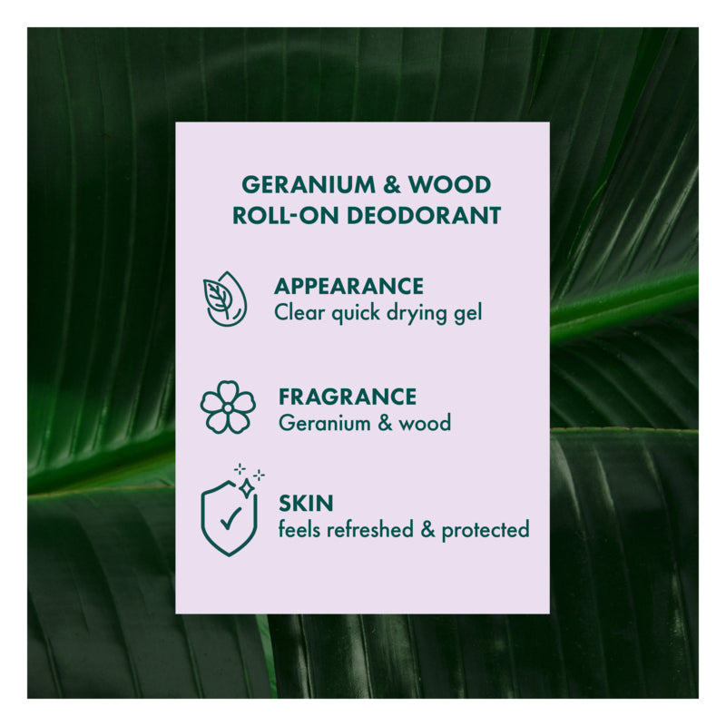 A'kin Geranium & Wood Roll On Deodorant 65ml