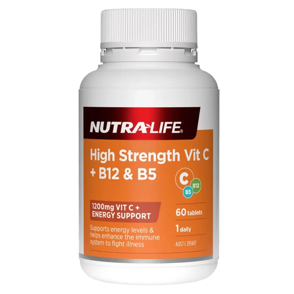 Nutra-life High Strength Vit C 1200 +B12+ B5 120 Tabs