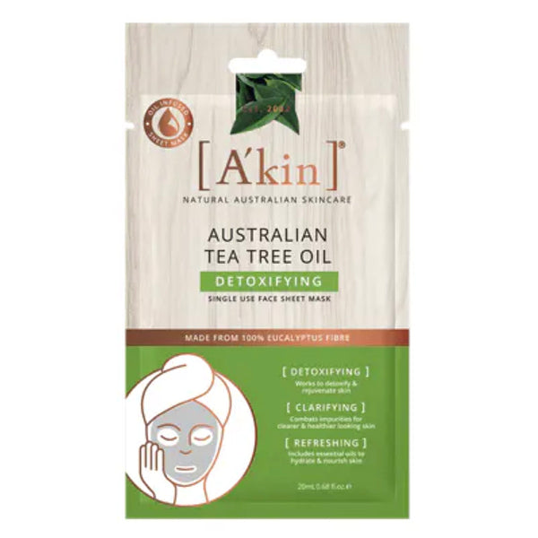 A'kin Australian Tea Tree Oil Detoxifying Face Sheet Mask 1 Pack