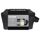 Crewman body care collection with black toiletry bag on a white background