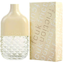 A bottle of French Connection Friction Her Eau de Parfum next to its packaging box.