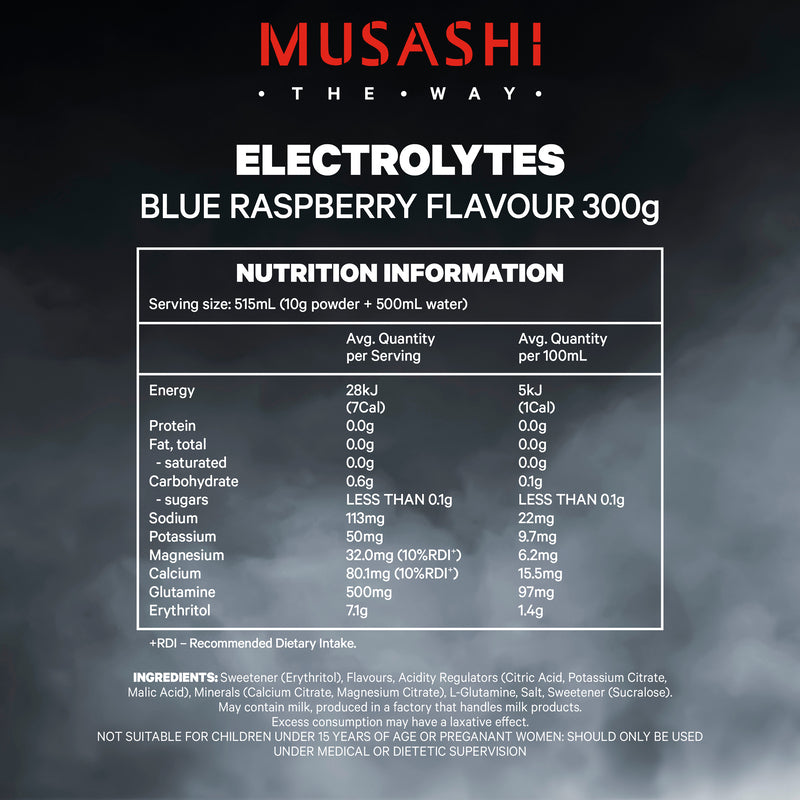Musashi Electrolytes Blue Raspberry 300G