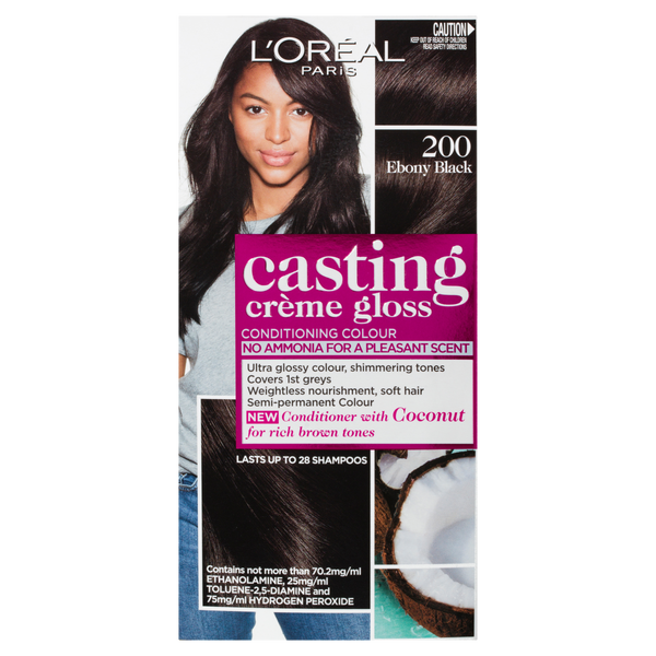 L'Oréal Paris Casting Crème Gloss Semi-Permanent Hair Colour - 200 Ebony Black (Ammonia Free)