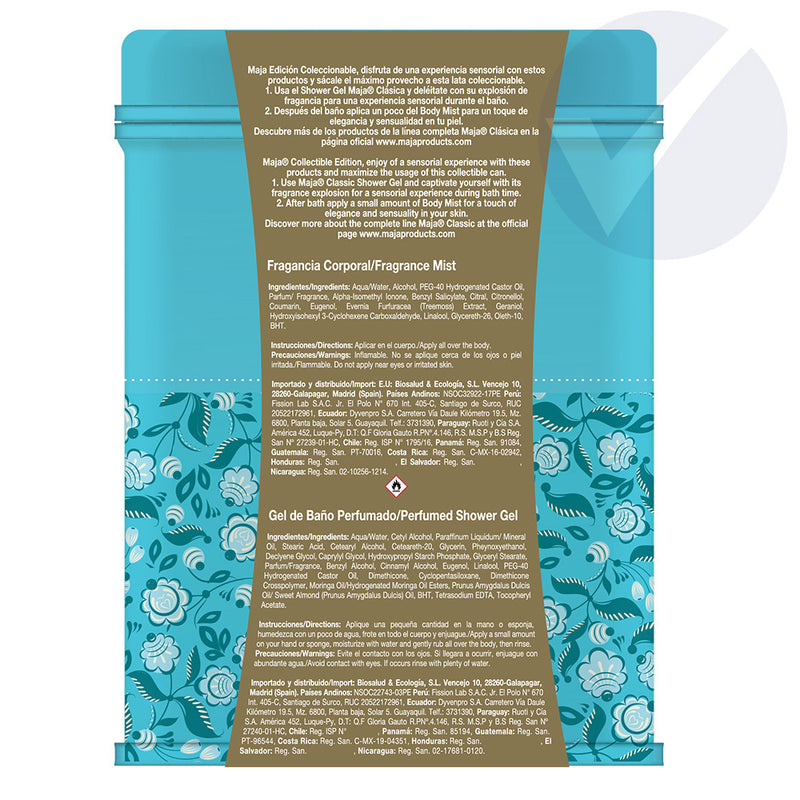 Maja Gift Set Tin Aqua Turquoise (Shower gel 200ml, Body Mist 240ml)