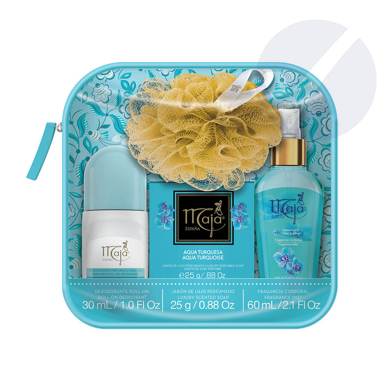 Maja Gift Set Bag Aqua Turquoise (Deodorant 30ml, Soap 25g, Body Mist 60ml)