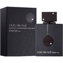 Armaf Club De Nuit Intense Man Eau de Toilette in a black bottle with a chain-like metallic cap, alongside its packaging box.
