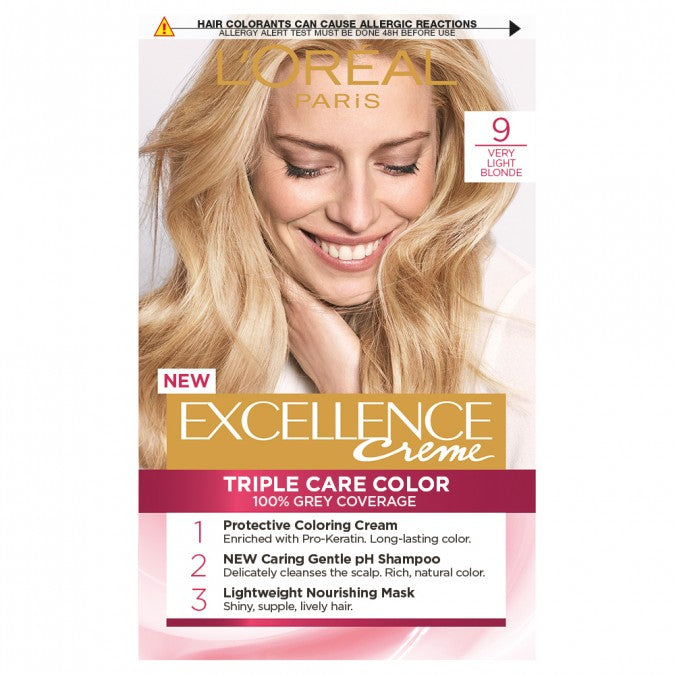 Frastødende ihærdige jage L'Oréal Excellence Crème 9 Light Blonde Hair Colour