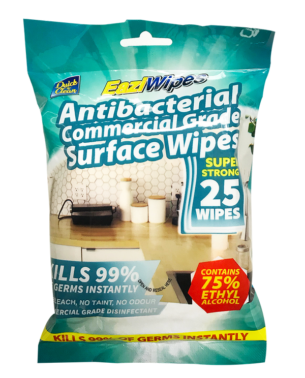 Antibacterial Surface Wipes 75% Alcohol 25 pack