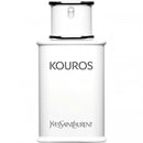 A white bottle of Yves Saint Laurent Kouros Eau de Toilette with a black cap and the brand's logo on the front.