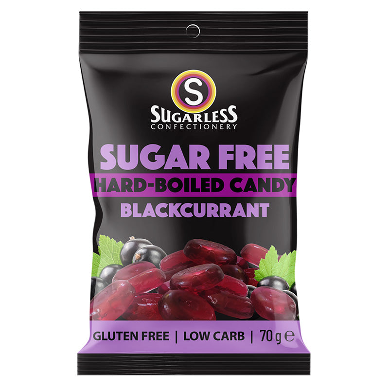 Sugarless Confectionery Blackcurrant Hard-Boiled Candy 70g