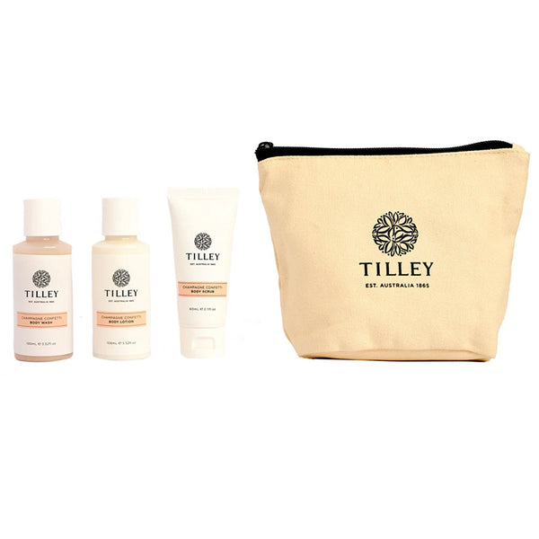 Tilley Limited Edition Classic White Champagne Confetti Gift Bag Set