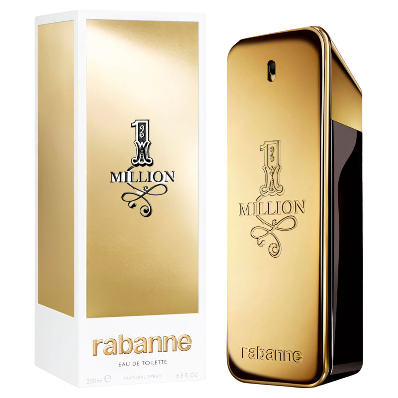 Rabanne 1 Million perfume bottle and packaging on a white background