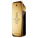 Gold perfume bottle with 'Femme Million' branding on a white background