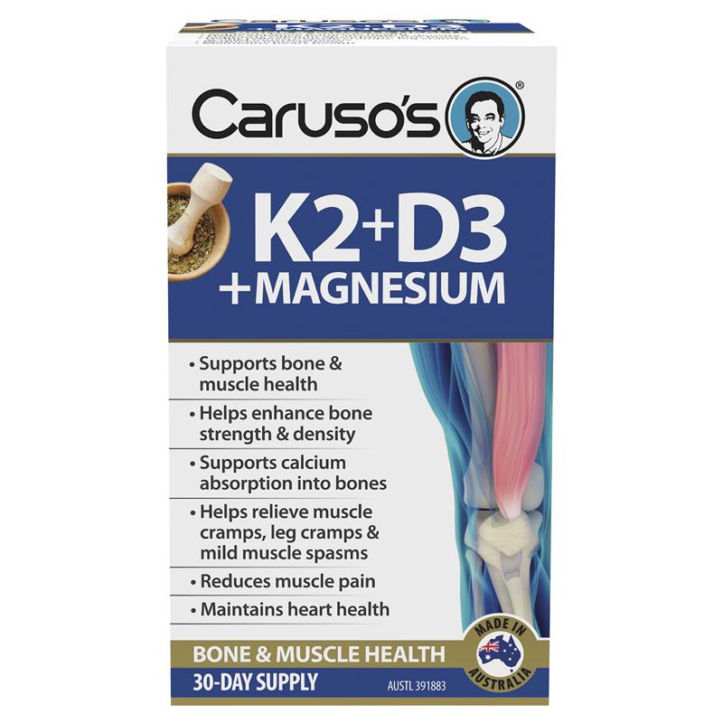 Caruso's Vitamin K2+D3+Magnesium 30 Capsules