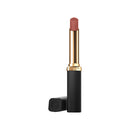 Lipstick with black casing and gold accents on a white background