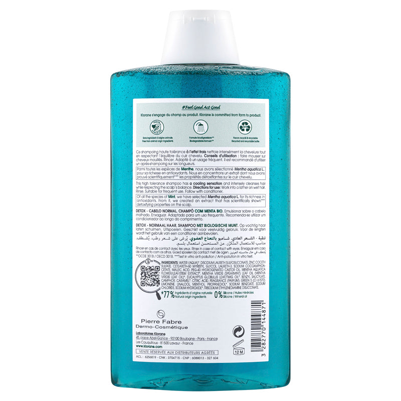 Klorane Hair Detox Shampoo with Organic Mint 400ml