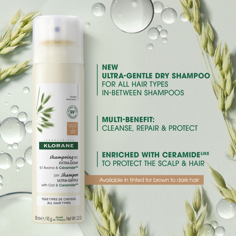 Klorane Dry Shampoo with Oat & Ceramide Dark Hair Tinted 150ml