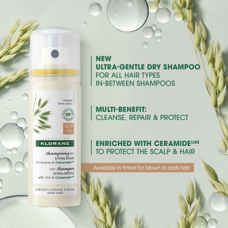 Klorane Dry Shampoo with Oat & Ceramide Dark Hair Tinted 50ml