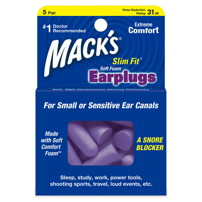 Mack's Slim Fit Soft Foam Ear Plugs 5 Pairs