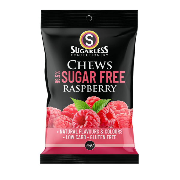 Sugarless Confectionery Raspberry Chews 70g