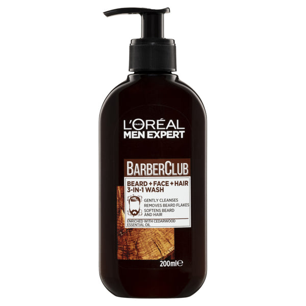 L’Oréal Paris Men Barber Club Beard, Face & Hair Wash 200ml