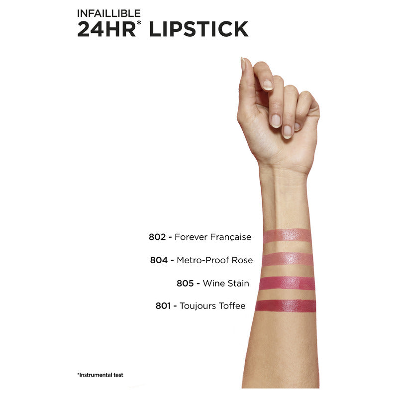 L'Oréal Paris Infallible 2Step Lipstick Parisian Nude 804 Metro Proof Rose