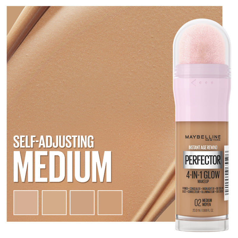 Maybelline Instant Perfector 4-In-1 Glow Foundation Makeup 02 Medium