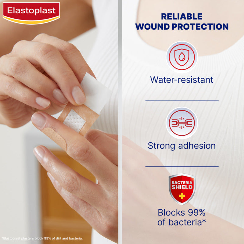 Elastoplast Water Resistant Plastic Wide Strip Plaster 20 Pack