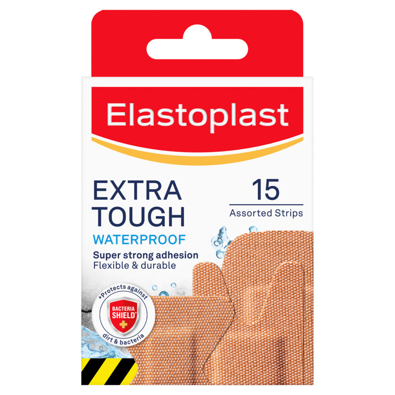 Elastoplast Extra Tough Waterproof Plaster Assorted 15 Pack