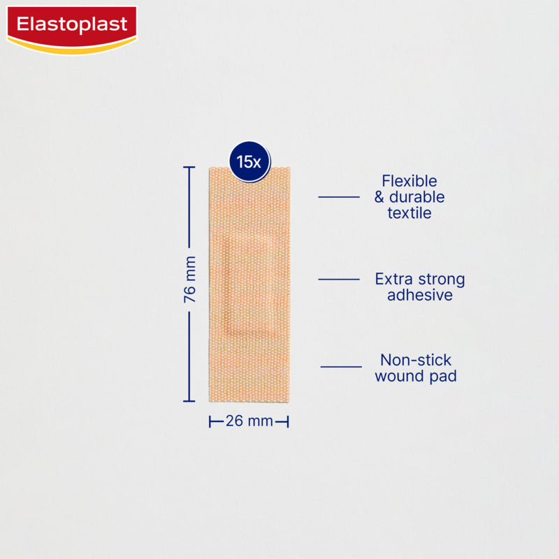 Elastoplast Extra Tough Waterproof Plaster Assorted 15 Pack