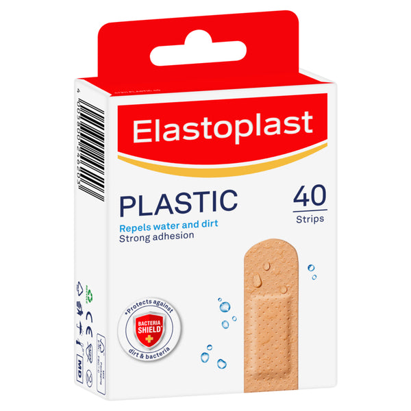 Elastoplast Water Resistant Plastic Plaster 40 Pack