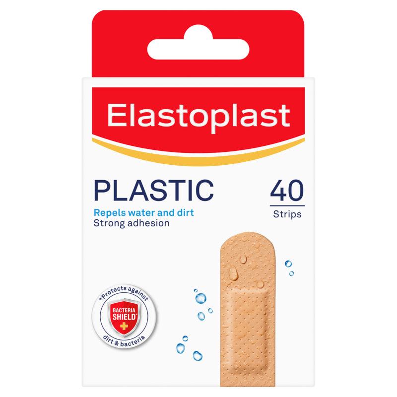 Elastoplast Water Resistant Plastic Plaster 40 Pack