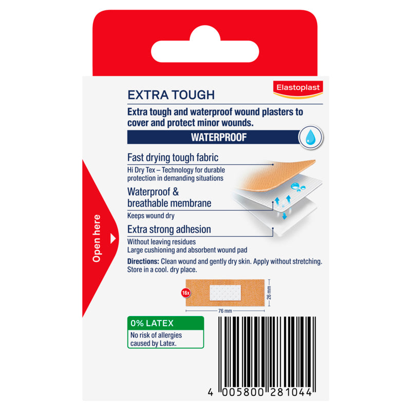 Elastoplast Extra Tough Waterproof Plaster 16 Pack