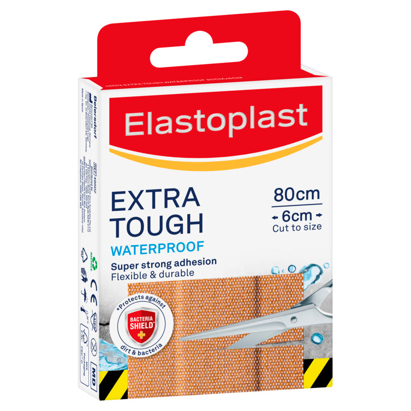 Elastoplast Extra Tough Waterproof Plaster 10cm x 6cm 8 Pack