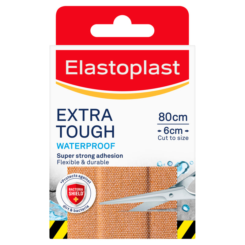 Elastoplast Extra Tough Waterproof Plaster 10cm x 6cm 8 Pack