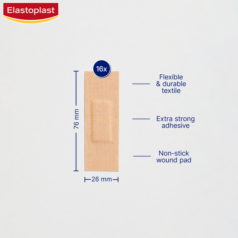 Elastoplast Extra Tough Waterproof Plaster 10cm x 6cm 8 Pack