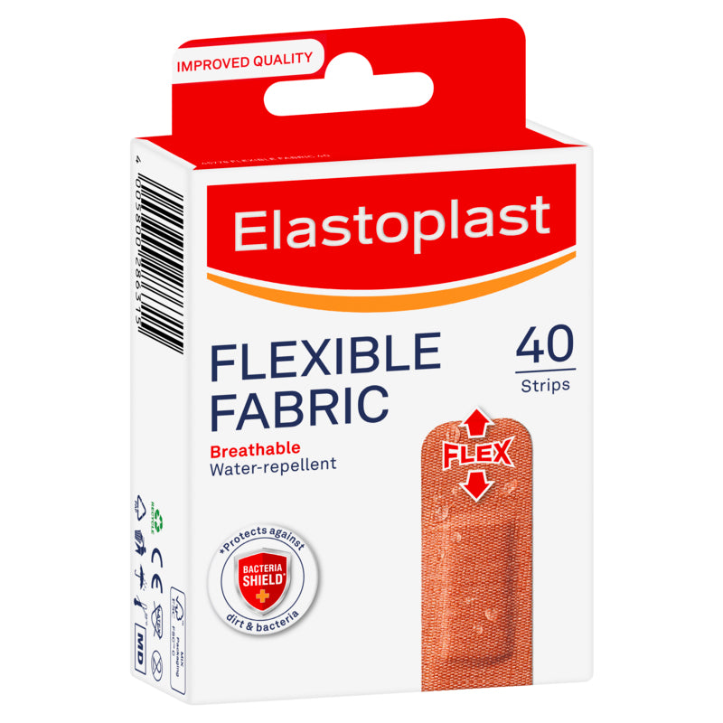 Elastoplast Flexible Fabric Wound Dressing Plaster 40 Pack