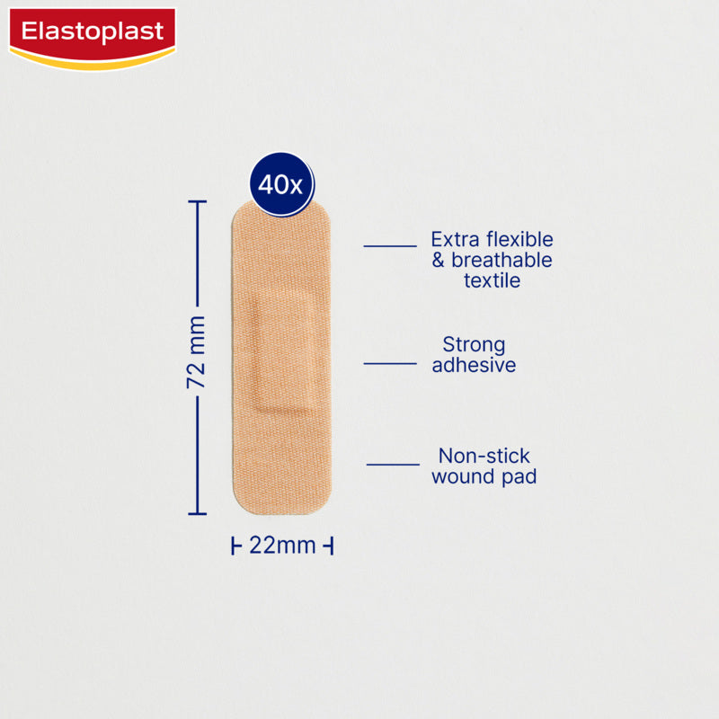 Elastoplast Flexible Fabric Wound Dressing Plaster 40 Pack