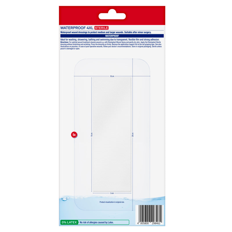 Elastoplast Waterproof 4XL Dressing 5 Pack