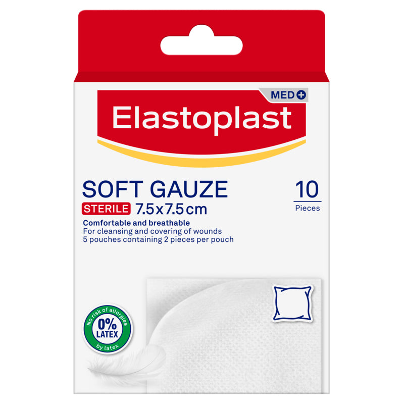 Elastoplast Soft Gauze 7.5cm x 7.5cm 10 Pack