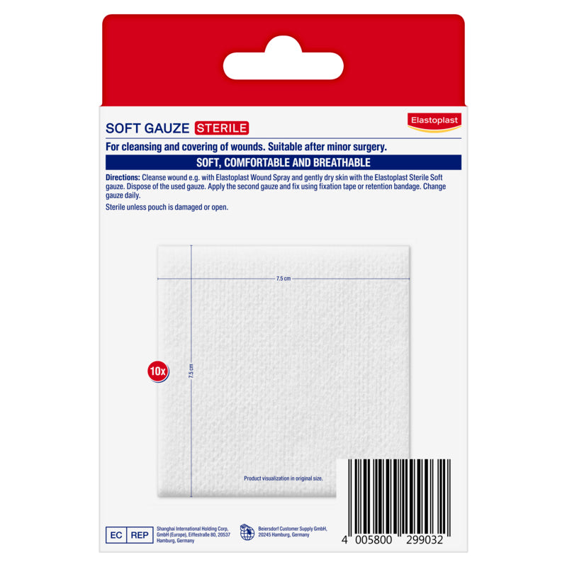 Elastoplast Soft Gauze 7.5cm x 7.5cm 10 Pack