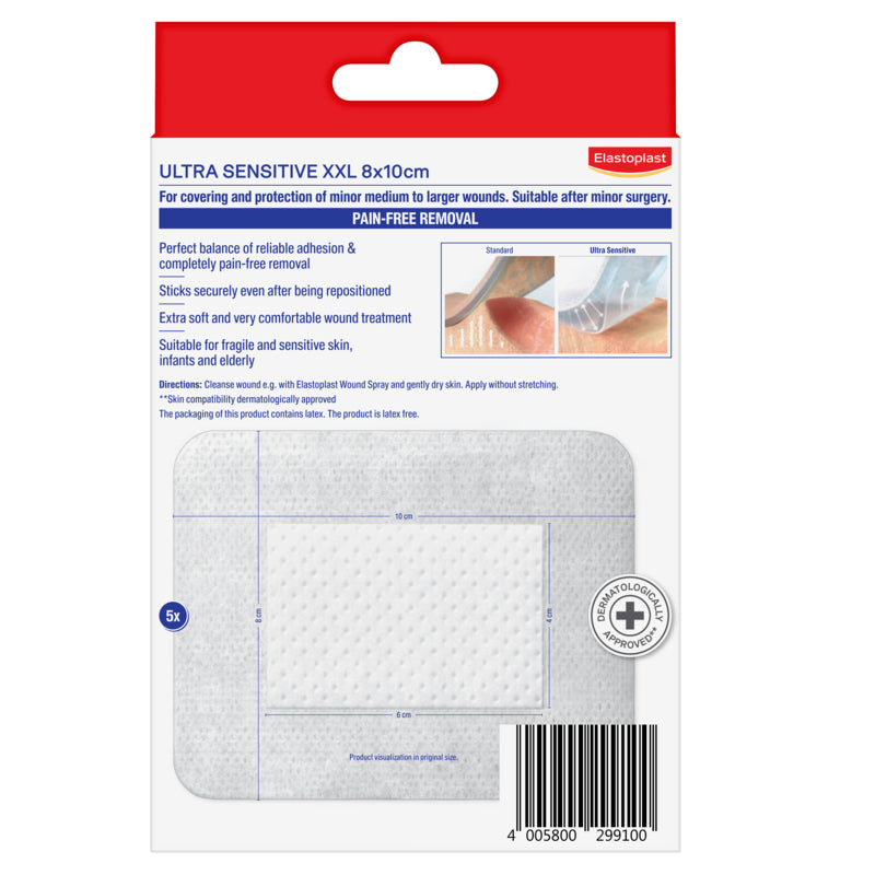 Elastoplast Ultra Sensitive XXL Wound Dressing 5 Pack