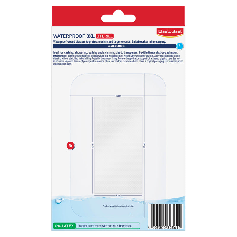 Elastoplast Waterproof Dressing 3XL 5Pc