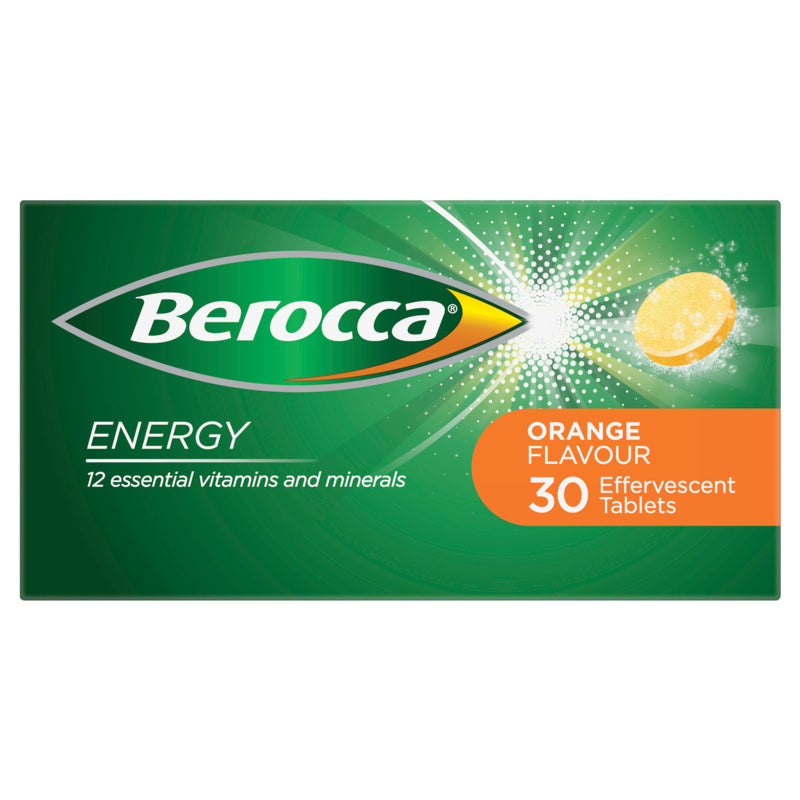 Berocca Energy Vitamin B & C Orange Flavour Effervescent Tablets 30 Pack