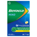 Berocca Mind Citrus Effervescent Tablets, Vitamin B & C, Magnesium, Zinc and Extract of Spanish Sage 20 Pack