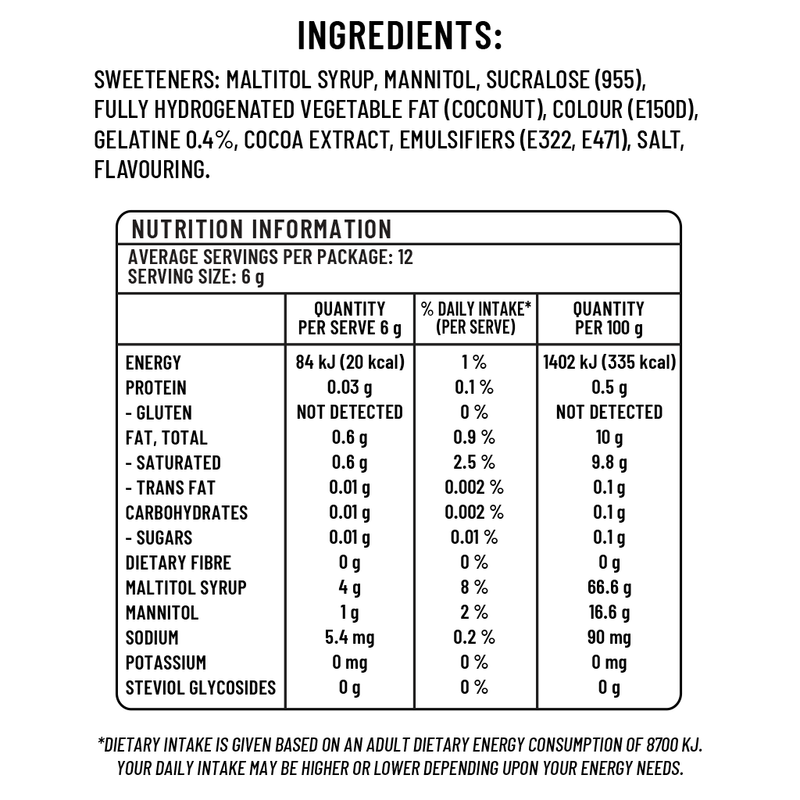 Sugarless Confectionery Vanilla & Choc Mix Chews 70g