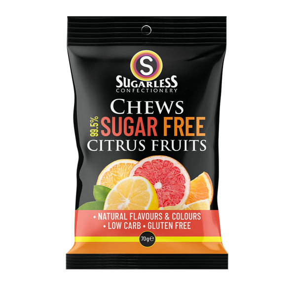 Sugarless Confectionery Citrus Fruits Chews 70g