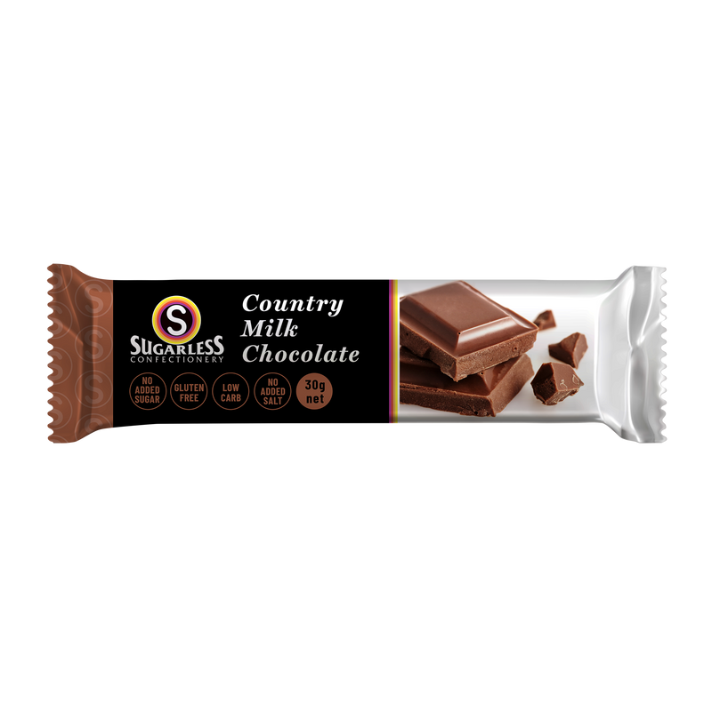 Sugarless Confectionery Country Milk Chocolate 30g