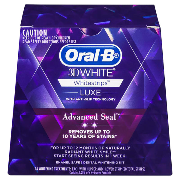 Oral B 3DWhite Luxe Whitestrips Advance Seal 14 Whitening Treatments