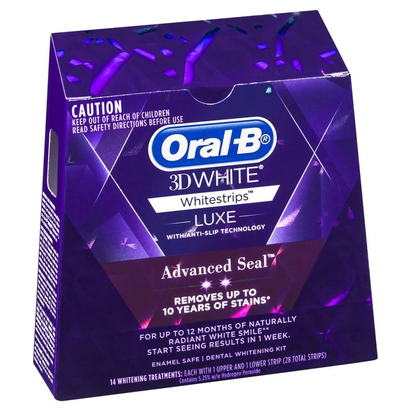 Oral B 3DWhite Luxe Whitestrips Advance Seal 14 Whitening Treatments